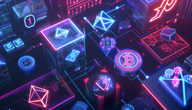 A visual representation of the unraveling of a sophisticated crypto scam involving a blockchain casino, with imagery including Dutch police, luxury seized assets, and digital cryptocurrencies floating against a backdrop of code and digital screens.