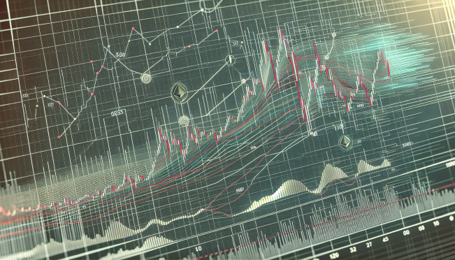 financial charts showing Ethereum's price trend