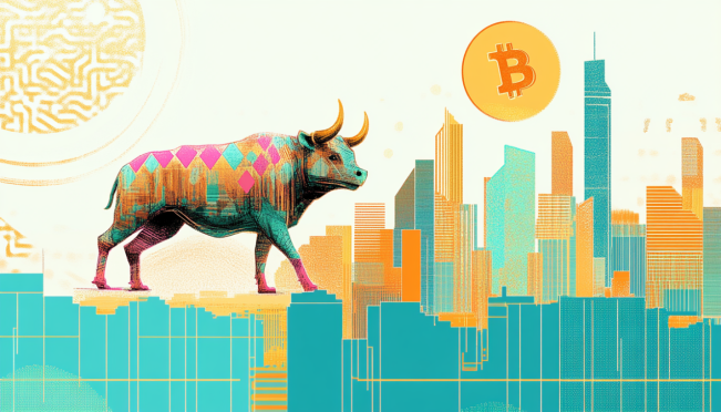 A visually engaging image showing Bitcoin's bullish trend amid legal and market developments, highlighting MicroStrategy's investment plans and key resistance levels.