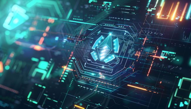 A visual representation of Aave and MakerDAO's logos with a background of digital safety features and a stablecoin symbol, highlighting the theme of risk management and protocol safety in the DeFi space.