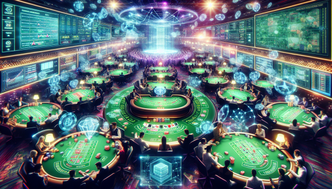 virtual casino gaming experience with digital tokens and secure blockchain technology