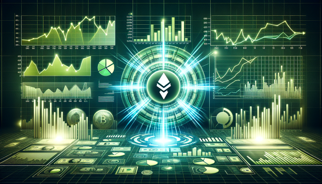 financial charts showing a significant upward trend with XRP logo