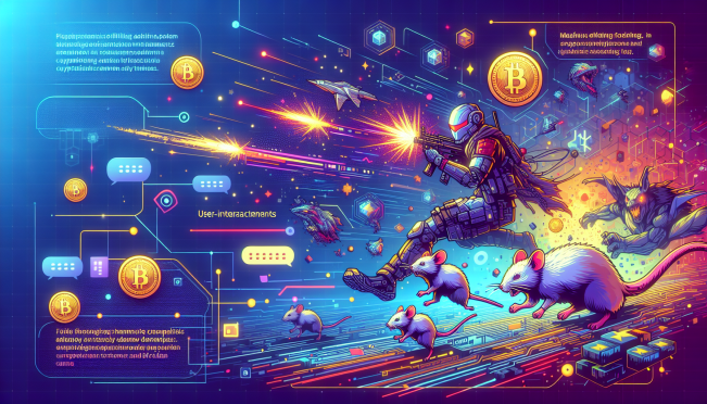 An exciting scene from the Hamster Kombat game with vibrant graphics, integrated within the Telegram app interface, showing user interaction and crypto elements.