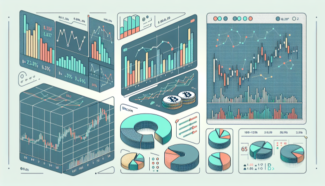 financial charts with Bitcoin symbol