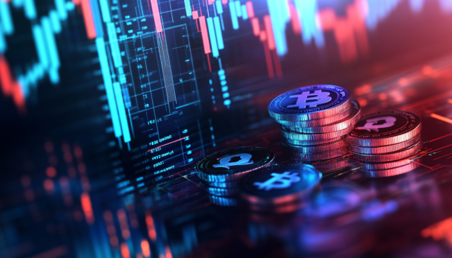 A financial chart showing Tether's impressive growth, stacks of U.S. Treasuries, and a digital representation of USDT stablecoin on a futuristic backdrop.