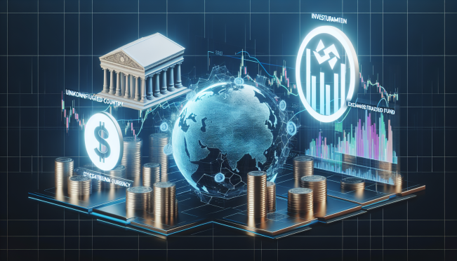 A dynamic illustration showing US state investment boards and South Korea's National Pension Scheme investing in Bitcoin through ETFs and stocks, with imagery of Bitcoin, stock charts, and institutional buildings.