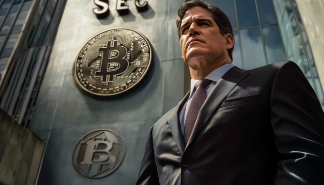 Generate an image showing Mark Cuban in a professional setting, possibly with elements like cryptocurrency symbols and the SEC building, reflecting his interest in leading the SEC and his focus on crypto regulation.