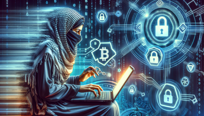 A digital illustration of a hacker in a hooded outfit working on a computer with a backdrop of blockchain symbols and the BNB Chain logo. The scene should convey a sense of urgency and intrigue, with elements representing security and cryptocurrency.