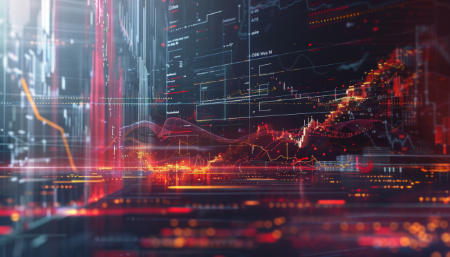 A dramatic image of a crypto exchange interface with the logos of WAVES, OMG Network, NEM, and Wrapped NXM fading out, symbolizing their delisting. The background should include a visual representation of market volatility, such as fluctuating graphs and charts.