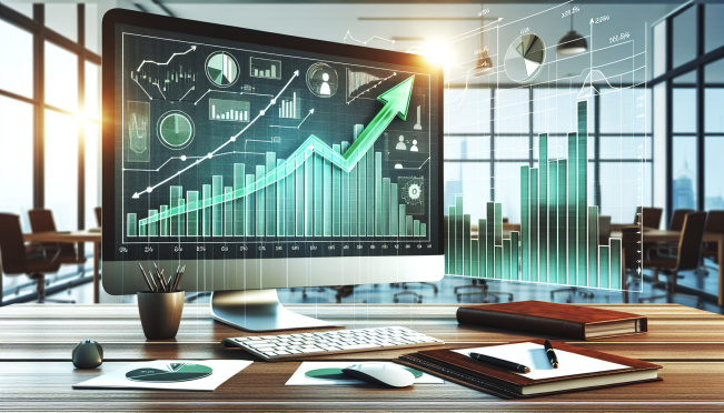 financial charts with upward trend