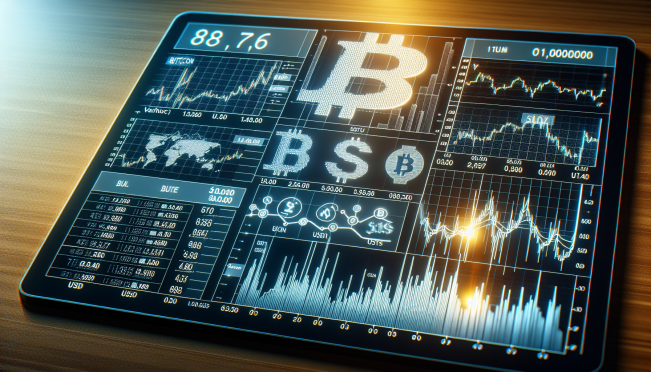 financial charts with Bitcoin symbol highlighted