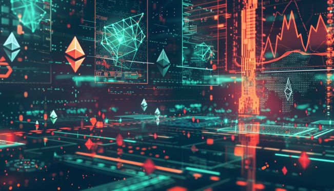 A digital illustration showing a series of futuristic, digital trading charts with symbols for STPTUSDT, SNTUSDT, MBLUSDT, RADUSDT, and CVXUSDT fading away or being crossed out to represent their delisting from a cryptocurrency trading platform.