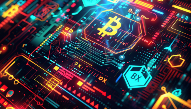 A dynamic and detailed illustration showing the shifting landscape of cryptocurrency trading. Include symbols or logos of Binance, Bybit, and OKX, a graph depicting market share changes, and digital security elements like locks or shields to represent the importance of security in trading platforms.