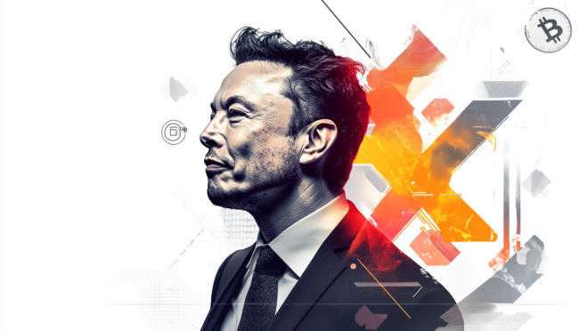 Generate a creative and visually diverse image that captures the theme of high-profile investors and tech giants backing Elon Musk's company X, featuring elements like venture capital logos, cryptocurrency symbols, and notable personalities like Elon Musk, Sean 'Diddy' Combs, and Larry Ellison.