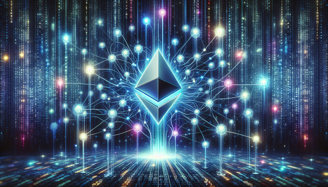 Ethereum network digital illustration